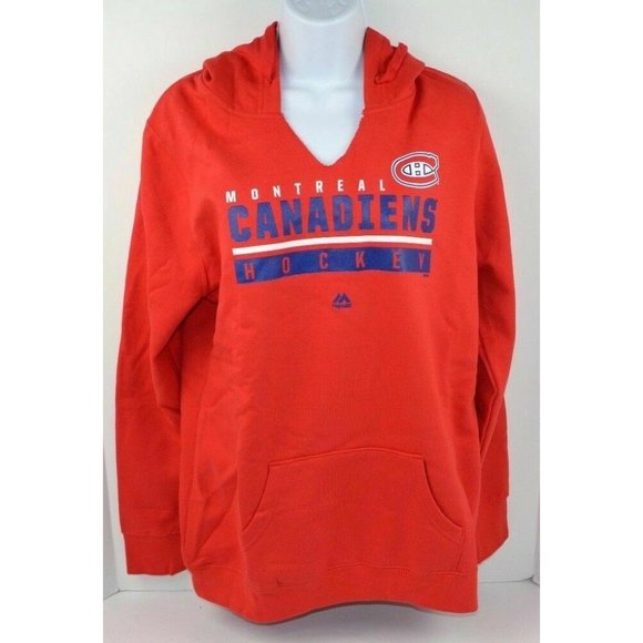 Montreal Canadiens V-Neck Hoodie Sweatshirt - Picture 1 of 5